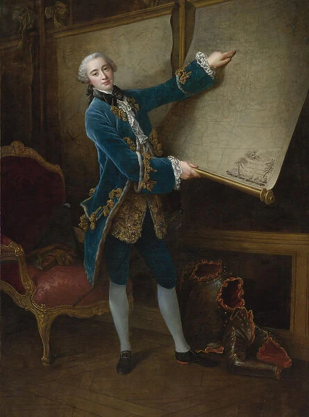 Portrait of the Comte de Vaudreuil (1740-1817). Artist: Drouais, Francois-Hubert (1727-1775)