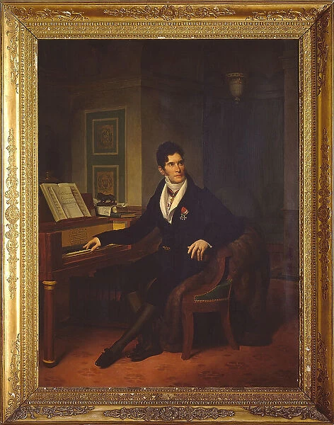 Portrait of the conductor and composer Gaspare Spontini (1774-1851), 1825. Creator: Hersent, Louis (1777-1860)