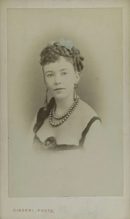 Framed Print : Portrait of Cora Pearl (1836-1886), ca 1865. Creator: Disderi Framed Print : Portrait of Cora Pearl (1836-1886), ca 1865. Creator: Disderi