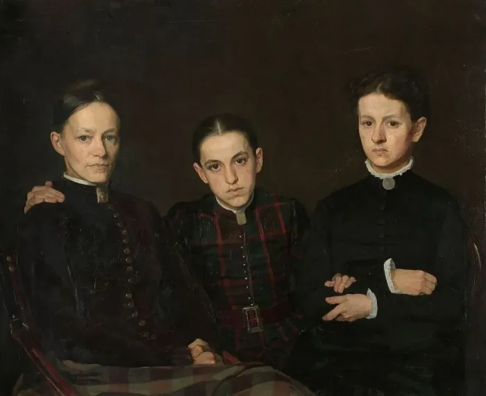 Framed Print : Portrait of Cornelia, Clara and Johanna Veth, 1885. Creator: Jan Veth Framed Print : Portrait of Cornelia, Clara and Johanna Veth, 1885. Creator: Jan Veth