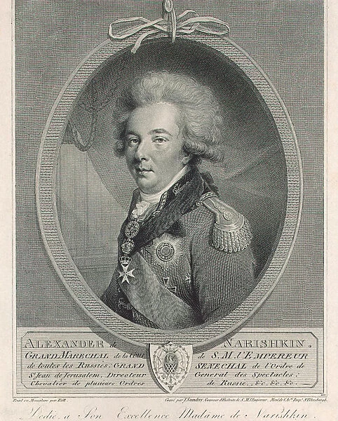 Portrait of Count Alexander Lvovich Naryshkin (1760-1826), 1801. Artist: Saunders, Joseph (active Early 19th cen. )