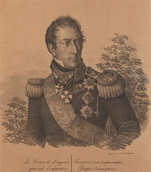 Portrait of Count Alexandre Andrault de Langeron (1763-1831), 1820. Creator: Hampeln