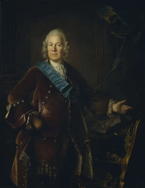 Portrait of Count Alexey Petrovich Bestuzhev-Ryumin (1693-1766), 1757. Artist: Tocque, Louis (1696-1772)