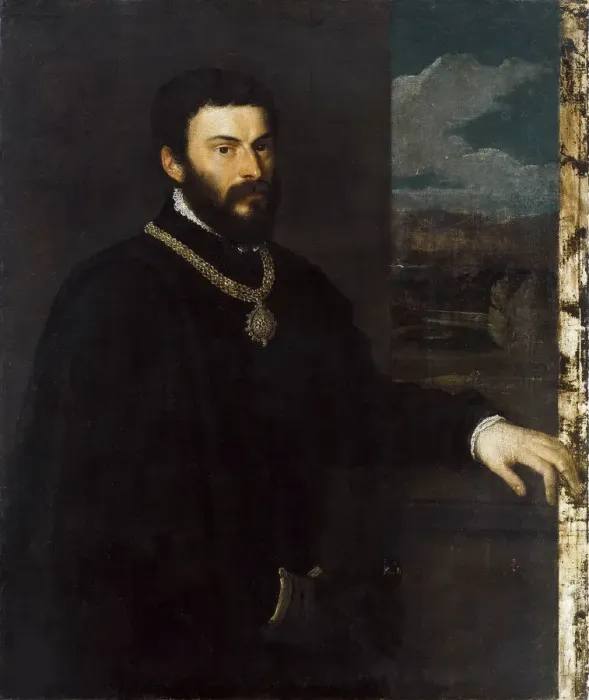 Framed Print : Portrait of Count Antonio Porcia, ca 1535-1540. Creator: Titian (1488-1576) Framed Print : Portrait of Count Antonio Porcia, ca 1535-1540. Creator: Titian (1488-1576)