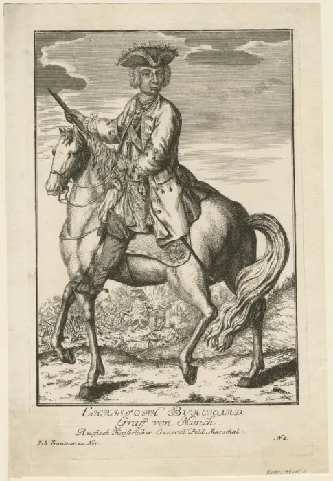 Framed Print : Portrait of Count Burkhard Christoph von Munnich (1683-1767), 1739. Artist: Trautner, August Johann, the Elder (active 18th century)