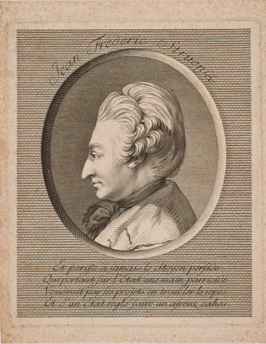 Framed Print : Portrait of Count Johann Friedrich Struensee (1737-1772), 1772. Creator: Preisler, Johan Martin (1715-1794) Framed Print : Portrait of Count Johann Friedrich Struensee (1737-1772), 1772. Creator: Preisler, Johan Martin (1715-1794)