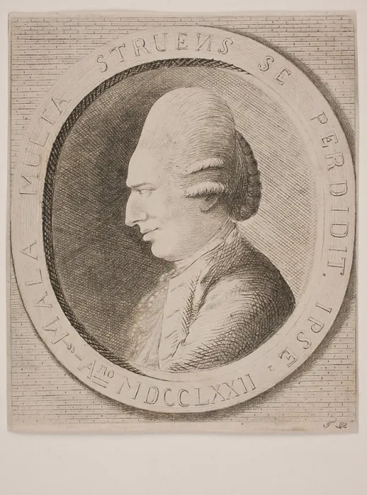 Framed Print : Portrait of Count Johann Friedrich Struensee (1737-1772), 1772. Creator: Kleve, Terkel (1743-1797) Framed Print : Portrait of Count Johann Friedrich Struensee (1737-1772), 1772. Creator: Kleve, Terkel (1743-1797)