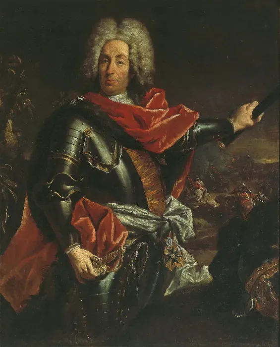 Framed Print : Portrait of Count Johann Matthias von der Schulenburg (1661-1747), 1737-1742. Creator: Guardi, Francesco (1712-1793) Framed Print : Portrait of Count Johann Matthias von der Schulenburg (1661-1747), 1737-1742. Creator: Guardi, Francesco (1712-1793)