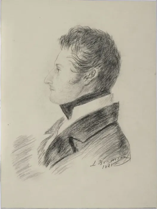 Framed Print : Portrait of Count Matvey Yuryevich Vilyegorsky (1794-1866), 1821. Artist: Bramson, Ludwig (Leo) (?-1853) Framed Print : Portrait of Count Matvey Yuryevich Vilyegorsky (1794-1866), 1821. Artist: Bramson, Ludwig (Leo) (?-1853)