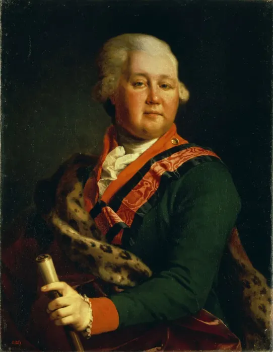 Framed Print : Portrait of Count Valentin Platonovich Ivanovich Musin-Pushkin (1735-1804), End 1780s. Artist: Levitsky, Dmitri Grigorievich (1735-1822) Framed Print : Portrait of Count Valentin Platonovich Ivanovich Musin-Pushkin (1735-1804), End 1780s. Artist: Levitsky, Dmitri Grigorievich (1735-1822)
