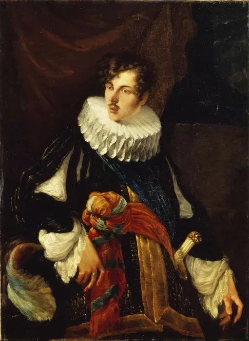 Framed Print : Portrait of Count Vasily Alekseevich Perovsky (1794-1857) in Spanish Costume of the 17th century, 1809. Artist: Kiprensky, Orest Adamovich (1782-1836) Framed Print : Portrait of Count Vasily Alekseevich Perovsky (1794-1857) in Spanish Costume of the 17th century, 1809. Artist: Kiprensky, Orest Adamovich (1782-1836)