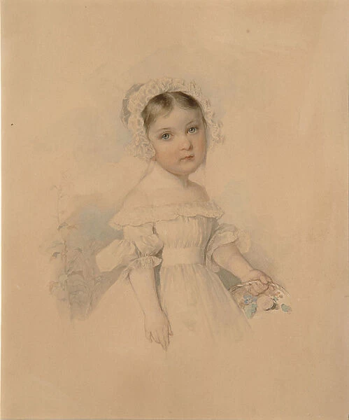Portrait of Countess Alexandra Alexandrovna Golitsyna (1823-1910), Mid 1820s. Artist: Sokolov, Pyotr Fyodorovich (1791-1848)