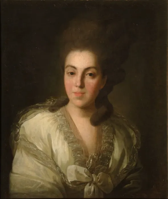 Framed Print : Portrait of Countess Anna Alexandrovna Golitsyna (1739-1816), nee Baroness Stroganova, 1777. Artist: Rokotov, Fyodor Stepanovich (1735-1808) Framed Print : Portrait of Countess Anna Alexandrovna Golitsyna (1739-1816), nee Baroness Stroganova, 1777. Artist: Rokotov, Fyodor Stepanovich (1735-1808)