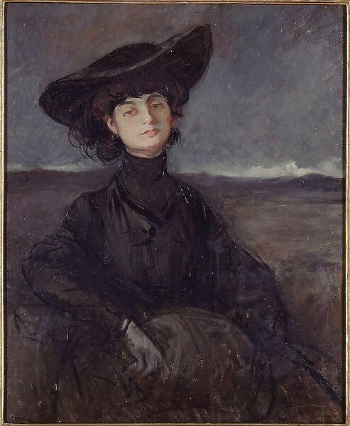 Portrait of Countess Anna de Noailles, born Brancovan (1876-1933), poet, c1905. Creator: Jean Louis Forain