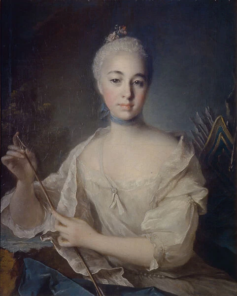 Portrait of Countess Anna Vorontsova (1743-1769), ca 1758. Artist: Tocque, Louis (1696-1772)