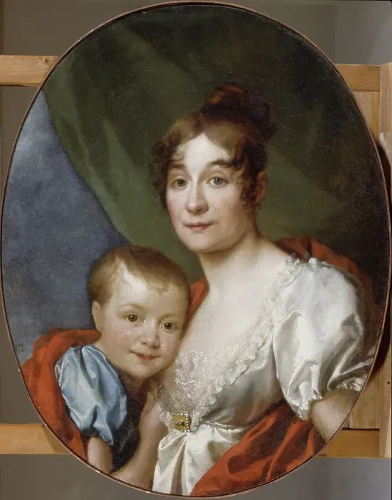 Framed Print : Portrait of Countess Ekaterina Alexandrovna Shakhovskaya (1777-1846) with Daughter, 1807. Artist: Levitsky, Dmitri Grigorievich (1735-1822) Framed Print : Portrait of Countess Ekaterina Alexandrovna Shakhovskaya (1777-1846) with Daughter, 1807. Artist: Levitsky, Dmitri Grigorievich (1735-1822)
