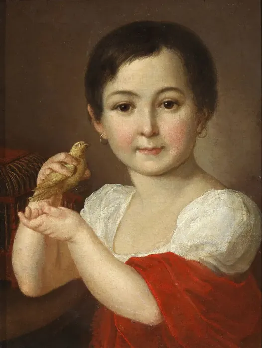 Framed Print : Portrait of Countess Lidia Alexeevna Gorchakova (1807-1826) with Canary Framed Print : Portrait of Countess Lidia Alexeevna Gorchakova (1807-1826) with Canary