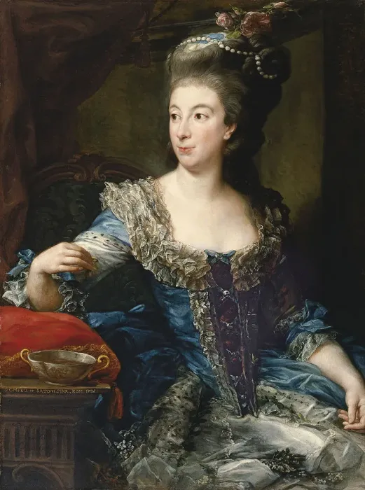 Framed Print : Portrait of the Countess Maria Benedetta di San Martino. Artist: Batoni, Pompeo Girolamo (1708-1787) Framed Print : Portrait of the Countess Maria Benedetta di San Martino. Artist: Batoni, Pompeo Girolamo (1708-1787)