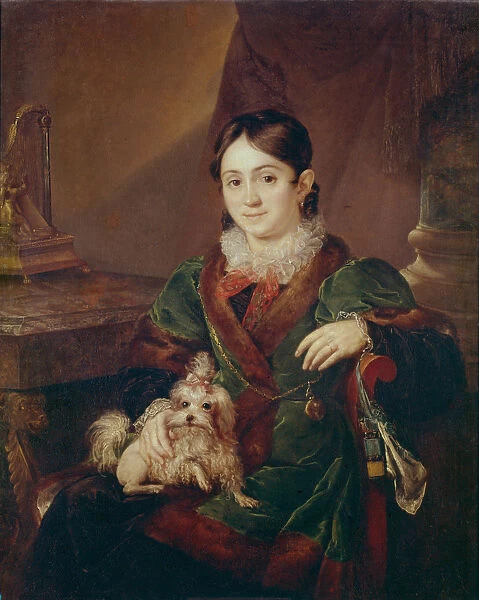 Portrait of Countess Natalia Andreevna Obolenskaya, 1833. Artist: Tropinin, Vasili Andreyevich (1776-1857)