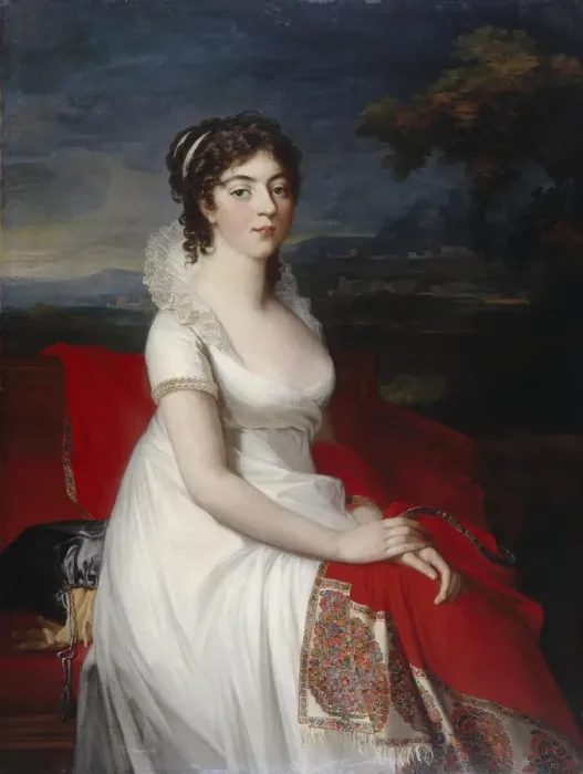 Framed Print : Portrait of Countess Obolenskaya, 1806. Artist: Mosnier, Jean Laurent (1743 / 44-1808) Framed Print : Portrait of Countess Obolenskaya, 1806. Artist: Mosnier, Jean Laurent (1743 / 44-1808)