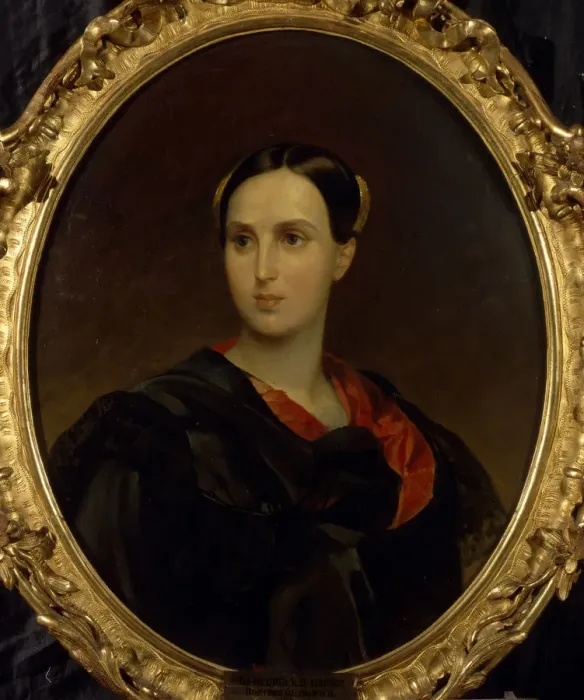 Framed Print : Portrait of Countess Olga Pavlovna Fersen (Stroganova) (1808-1837), c. 1837. Artist: Briullov, Karl Pavlovich (1799-1852) Framed Print : Portrait of Countess Olga Pavlovna Fersen (Stroganova) (1808-1837), c. 1837. Artist: Briullov, Karl Pavlovich (1799-1852)