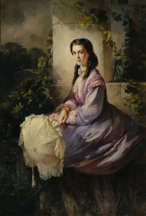Framed Print : Portrait of Countess S. L. Stroganova, 1864. Artist: Makovsky, Konstantin Yegorovich (1839-1915) Framed Print : Portrait of Countess S. L. Stroganova, 1864. Artist: Makovsky, Konstantin Yegorovich (1839-1915)