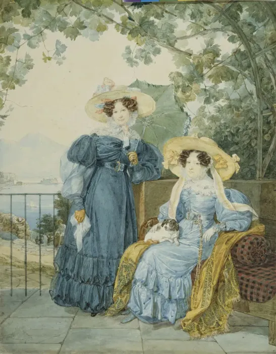 Framed Print : Portrait of Countess Yekaterina Artemyevna Vorontsova (1780-1836) and Princess Yelena Mikhaylovna Galitzine (1776-1856), 1825. Artist: Briullov, Alexander Pavlovich (1798-1877) Framed Print : Portrait of Countess Yekaterina Artemyevna Vorontsova (1780-1836) and Princess Yelena Mikhaylovna Galitzine (1776-1856), 1825. Artist: Briullov, Alexander Pavlovich (1798-1877)