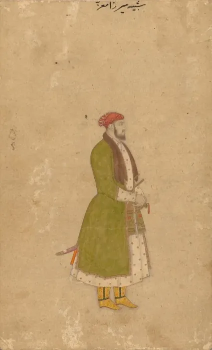 Framed Print : Portrait of the Courtier Mirza Muizz, c. 1680-1700. Creator: Unknown