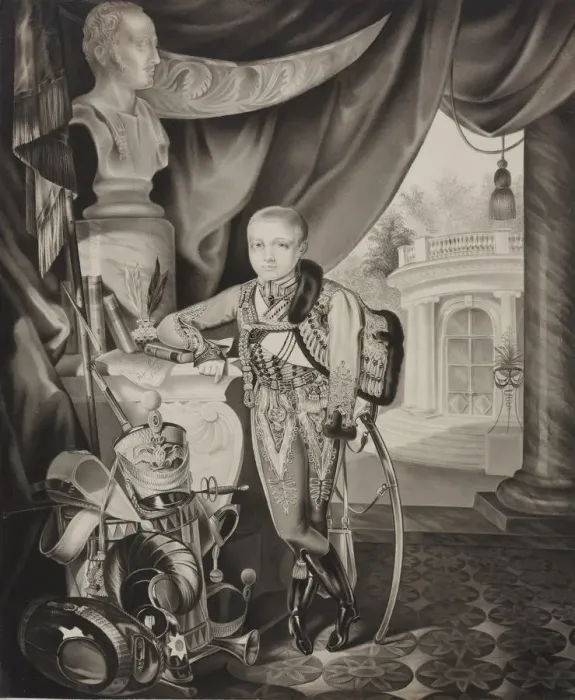 Framed Print : Portrait of the Crown prince Alexander Nikolayevich (1818-1881), 1827. Creator: Hampeln Framed Print : Portrait of the Crown prince Alexander Nikolayevich (1818-1881), 1827. Creator: Hampeln