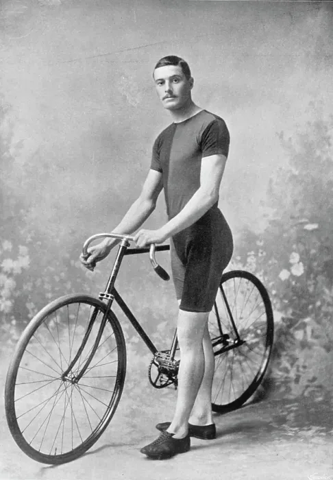 Framed Print : Portrait of the cyclist R Palmer, 1896. Creator: Symmons & Thiele Framed Print : Portrait of the cyclist R Palmer, 1896. Creator: Symmons & Thiele