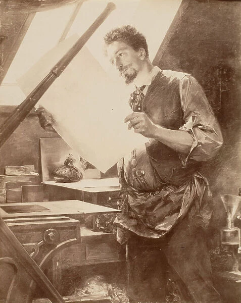 Portrait d un graveur, 1860s-70s. Creator: Unknown