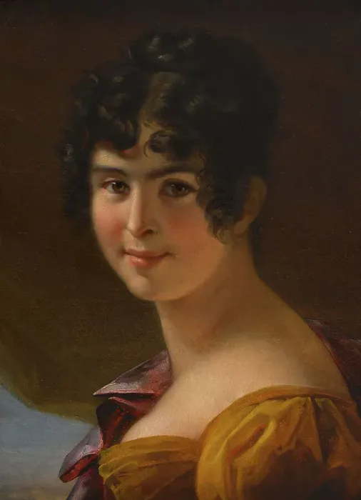Framed Print : Portrait d'Adèle Foucher, c.1820. Creator: Julie Hugo Framed Print : Portrait d'Adèle Foucher, c.1820. Creator: Julie Hugo