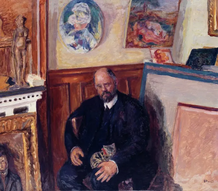 Framed Print : Portrait d'Ambroise Vollard au chat, c.1924. Creator: Pierre Bonnard Framed Print : Portrait d'Ambroise Vollard au chat, c.1924. Creator: Pierre Bonnard