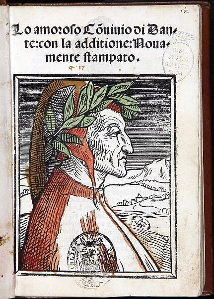 Portrait of Dante Alighieri (From: Lo amoroso convivio. Venice, Zuane Antonio and Fratelli da Sabbio