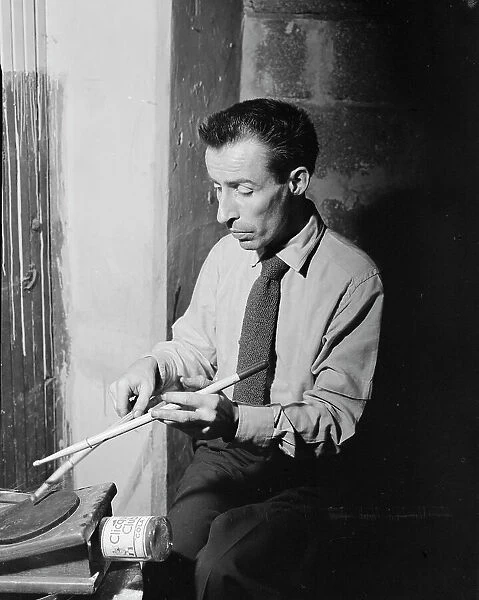 Portrait of Dave Tough, Eddie Condon's (basement), New York, N.Y. ca. 1946. Creator: William Paul Gottlieb