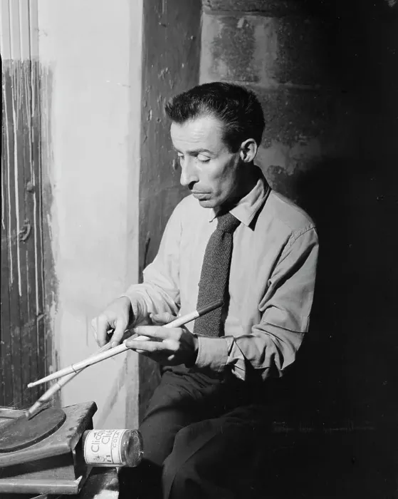 Framed Print : Portrait of Dave Tough, Eddie Condon's (basement), New York, N.Y. ca. 1946. Creator: William Paul Gottlieb Framed Print : Portrait of Dave Tough, Eddie Condon's (basement), New York, N.Y. ca. 1946. Creator: William Paul Gottlieb