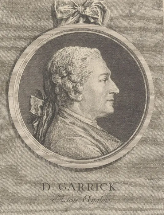 Framed Print : Portrait of David Garrick, 1764. Creators: Charles Nicolas Cochin, Nicolas-Gabriel Dupuis Framed Print : Portrait of David Garrick, 1764. Creators: Charles Nicolas Cochin, Nicolas-Gabriel Dupuis