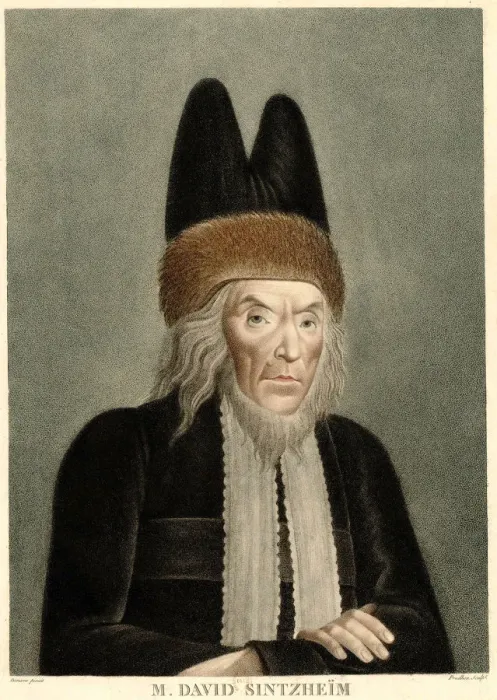 Framed Print : Portrait of David Sintzheim (1745-1812), 1800s. Creator: Damame-Demartrais, Michel Francois