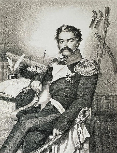 Portrait of Denis Davydov (1784-1839), soldier and poet, early 19th century