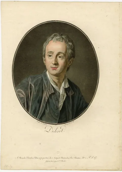 Framed Print : Portrait of Denis Diderot (1713-1784), 1793 Framed Print : Portrait of Denis Diderot (1713-1784), 1793