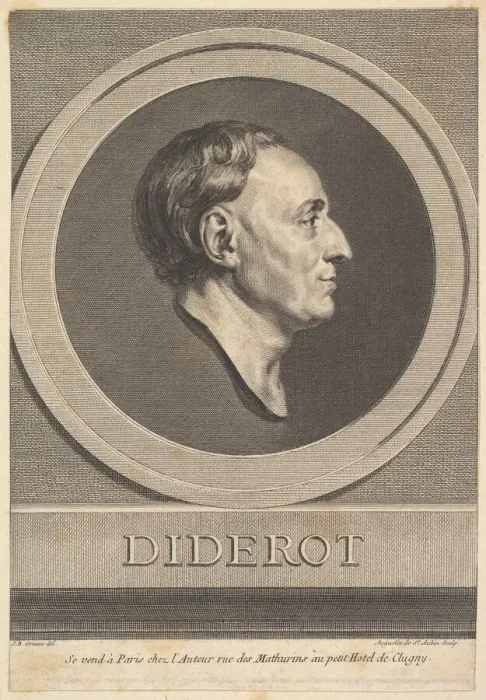 Framed Print : Portrait of Denis Diderot, 1766. Creator: Augustin de Saint-Aubin Framed Print : Portrait of Denis Diderot, 1766. Creator: Augustin de Saint-Aubin