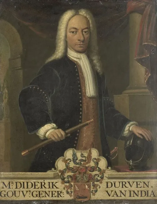 Framed Print : Portrait of Diederik van Durven, Governor-General of the Dutch East Indies, 1736. Creator: Hendrik van den Bosch