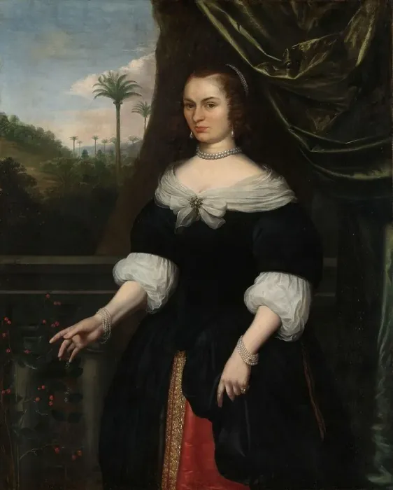 Framed Print : Portrait of Dina Lems, Wife of Jan Valckenburgh, c.1660. Creator: Daniel Vertangen Framed Print : Portrait of Dina Lems, Wife of Jan Valckenburgh, c.1660. Creator: Daniel Vertangen