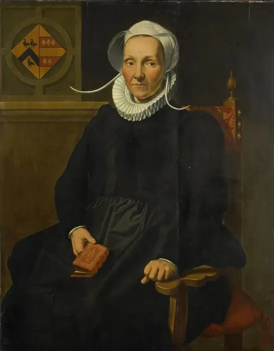 Framed Print : Portrait of Dirckje Tymansdr Gael, called van der Graft, Wife of Mattheus Augustijnsz Steyn, 1588. Creator: Pieter Pietersz the Younger Framed Print : Portrait of Dirckje Tymansdr Gael, called van der Graft, Wife of Mattheus Augustijnsz Steyn, 1588. Creator: Pieter Pietersz the Younger