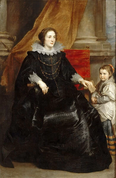Portrait of a distinguished lady with her daughter, ca 1632