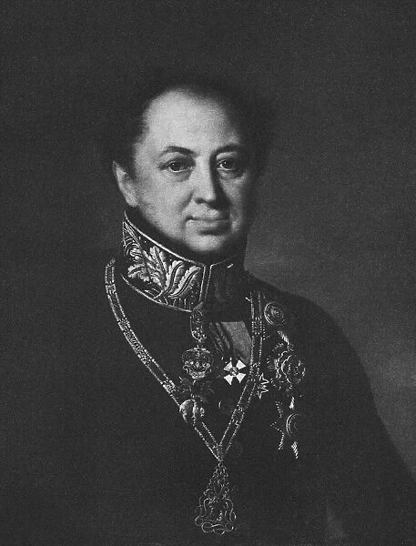 Portrait of Dmitry Pavlovich Tatischev (1767-1845), 1838. Artist: Anonymous