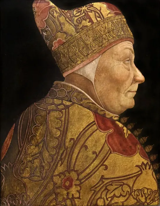 Framed Print : Portrait of Doge Francesco Foscari, c1460. Creator: Bastiani; Lazzaro (1429-1512) Framed Print : Portrait of Doge Francesco Foscari, c1460. Creator: Bastiani; Lazzaro (1429-1512)