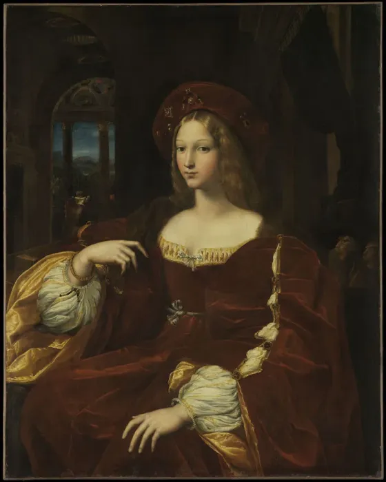Framed Print : Portrait de Dona Isabel de Requesens, vice-reine de Naples (1500-1577), ca 1518. Artist: Raphael (1483-1520) Framed Print : Portrait de Dona Isabel de Requesens, vice-reine de Naples (1500-1577), ca 1518. Artist: Raphael (1483-1520)