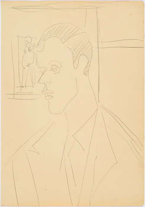 Framed Print : Portrait of Dr Max Huggeler, 1932-1934. Creator: Kirchner, Ernst Ludwig (1880-1938) Framed Print : Portrait of Dr Max Huggeler, 1932-1934. Creator: Kirchner, Ernst Ludwig (1880-1938)