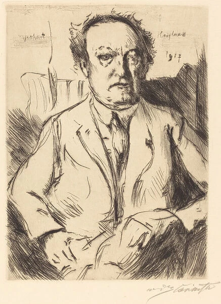 Portrait of the dramatist and novelist Gerhart Hauptmann, 1917